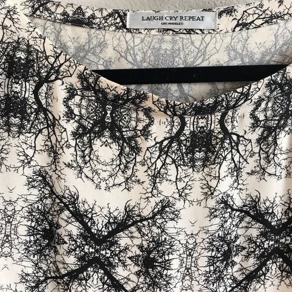 Laugh Cry Repeat Inkblot Shift 100% Silk - Picture 2 of 4